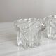 Duo of small crystal candlesticks