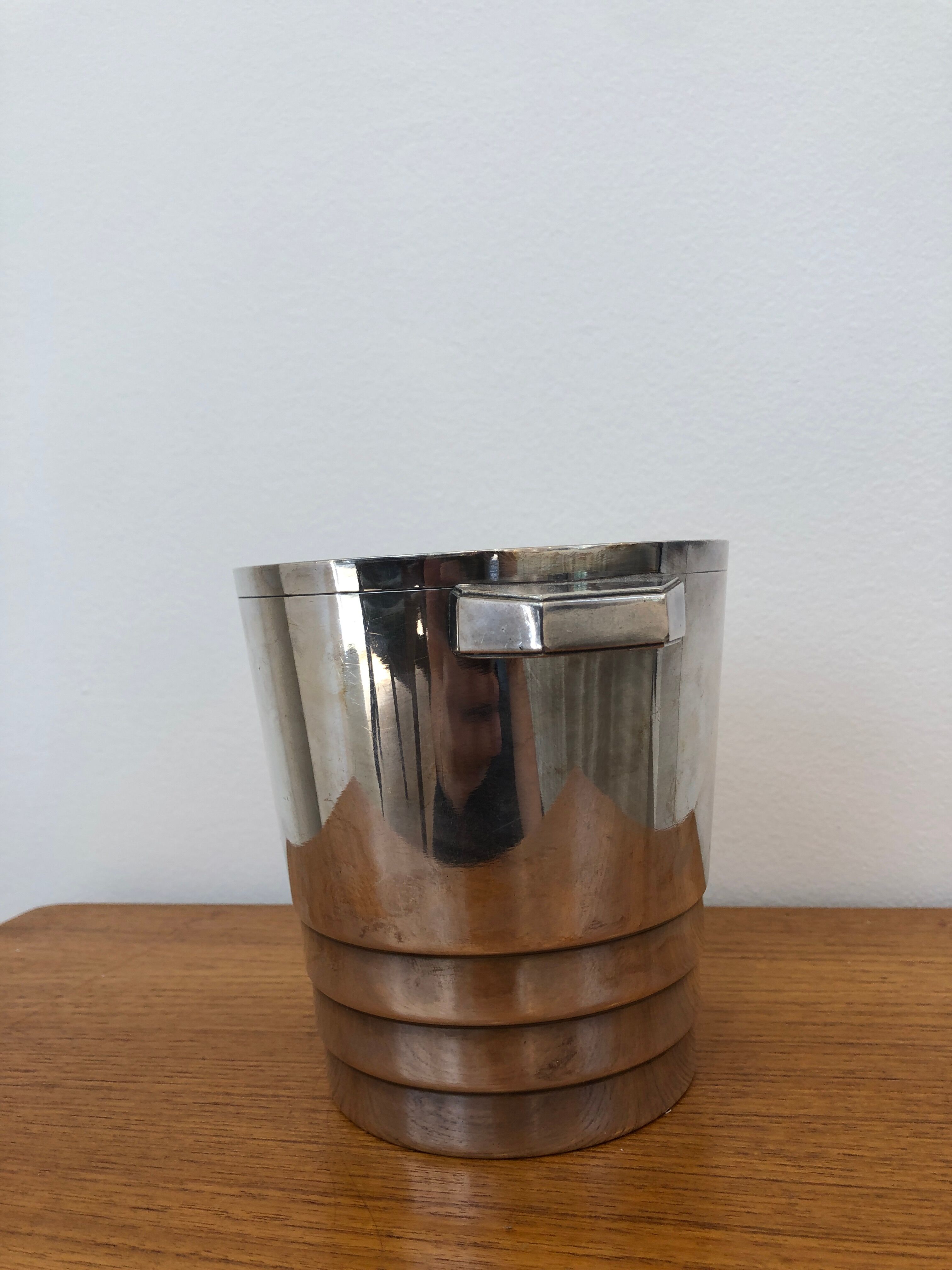 Gallia silver metal ice bucket