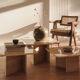 Ensemble de tables basses empilables en travertin