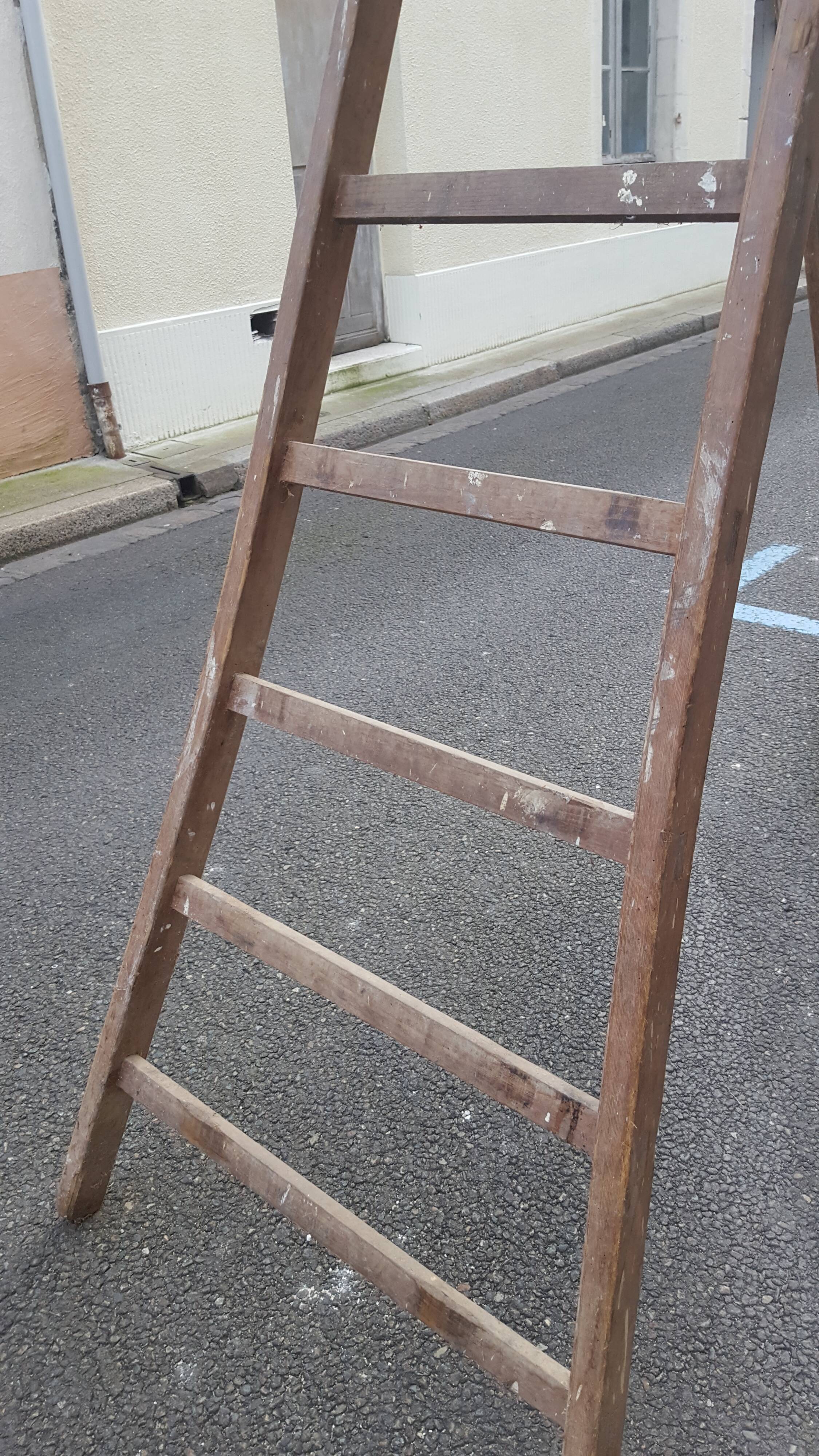 Large double wood ladder