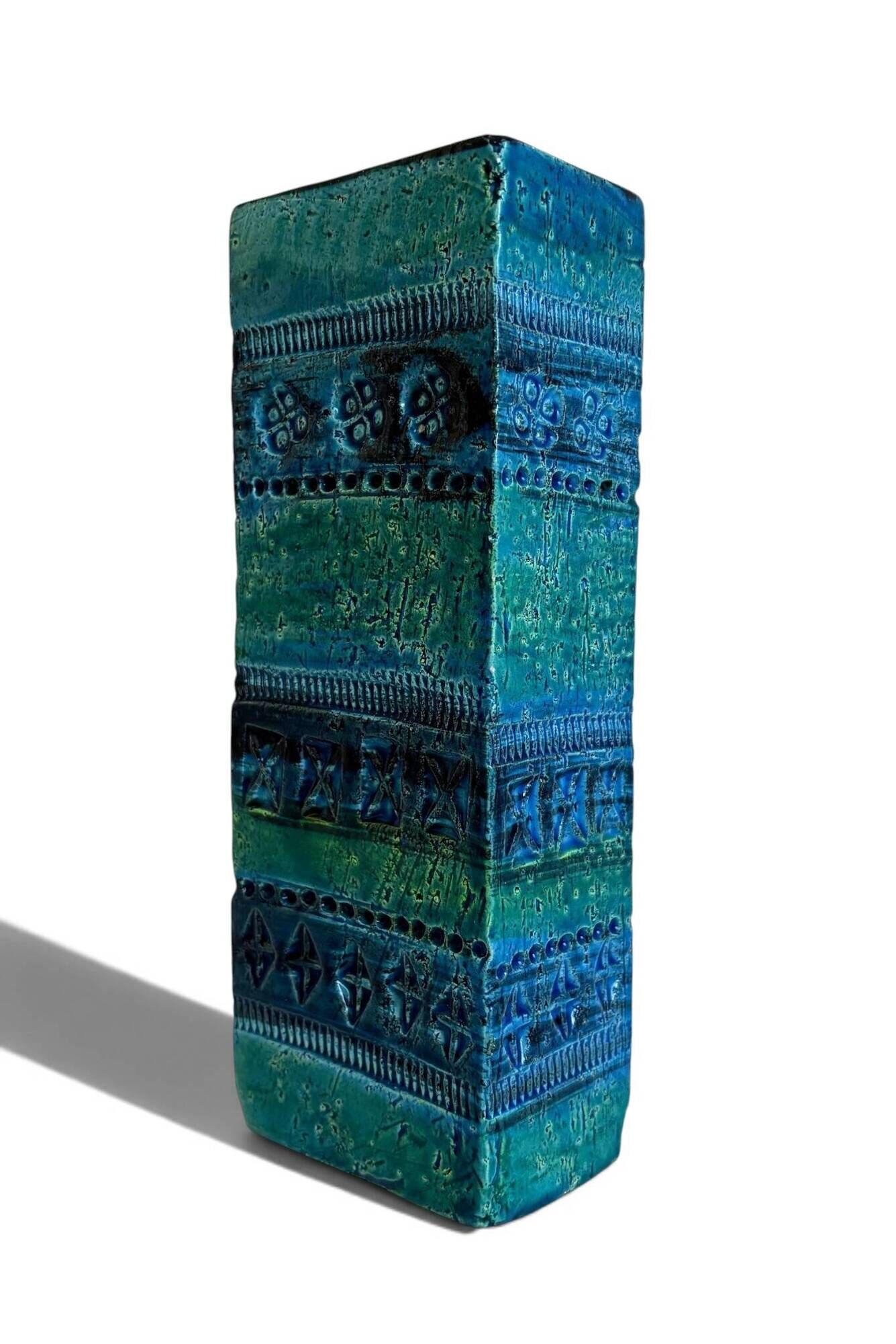 Aldo Londi for Bitossi "Rimini Blu" vase in Etruscan revival ceramic, 1960s.