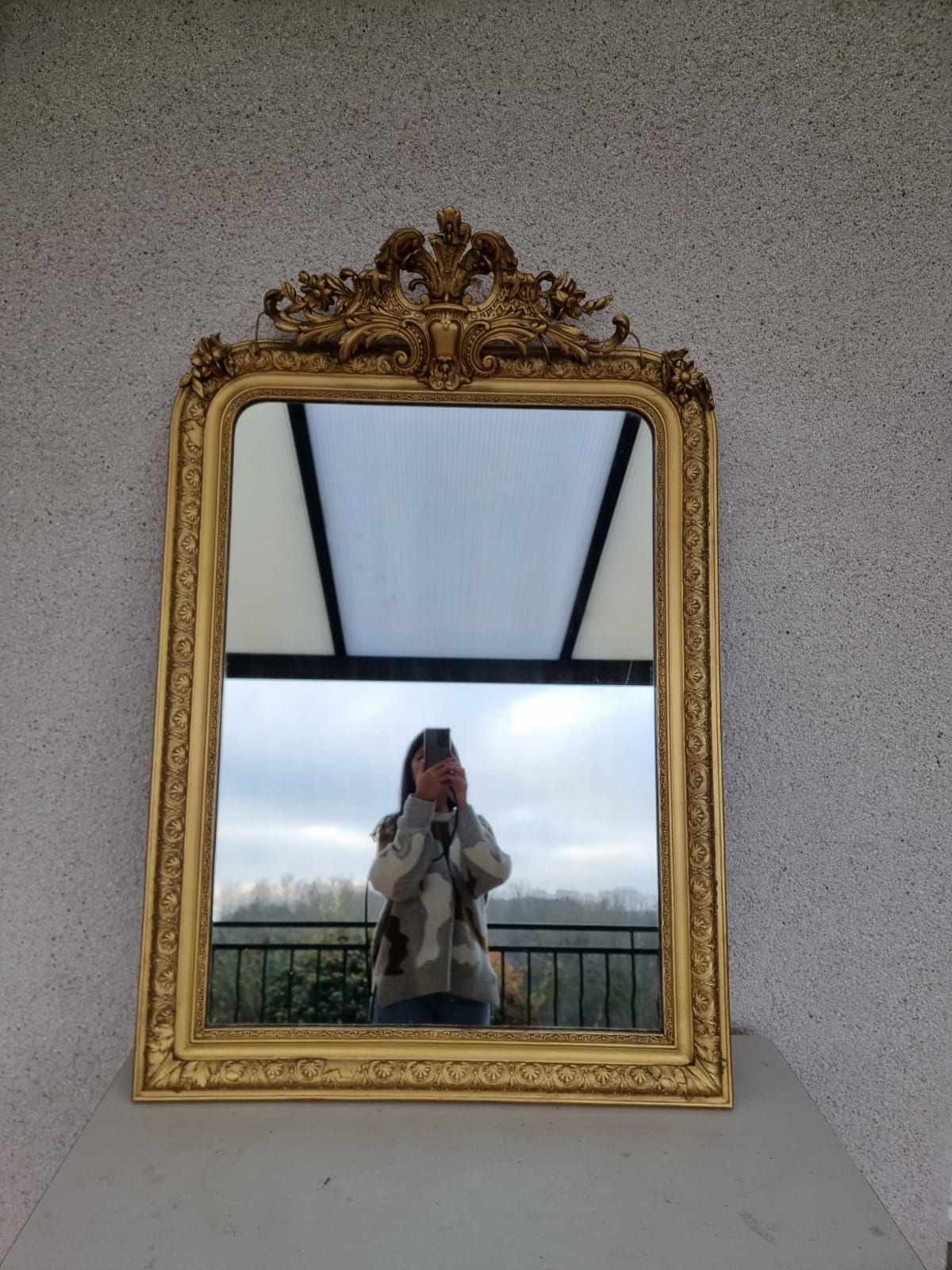 Louis Philippe mirror with pediment