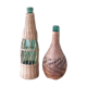 Two vintage bottles with wicker
