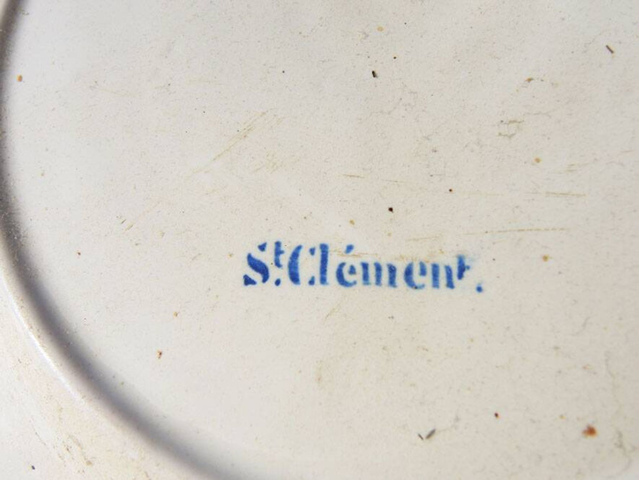 Ancienne Assiette Saint Clément : Panier de Fleurs