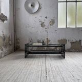 Italian 80s coffee table in marble and glass