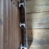 Coat rack wood paint blue patinated 3 hooks metal