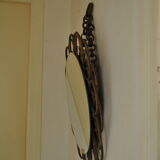 Rattan mirror "art vannerie" 60s 54cm