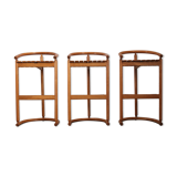 Set of 3 solid barstools in oak by Allmilmö