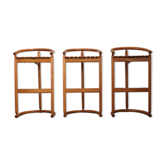 Set of 3 solid barstools in oak by Allmilmö