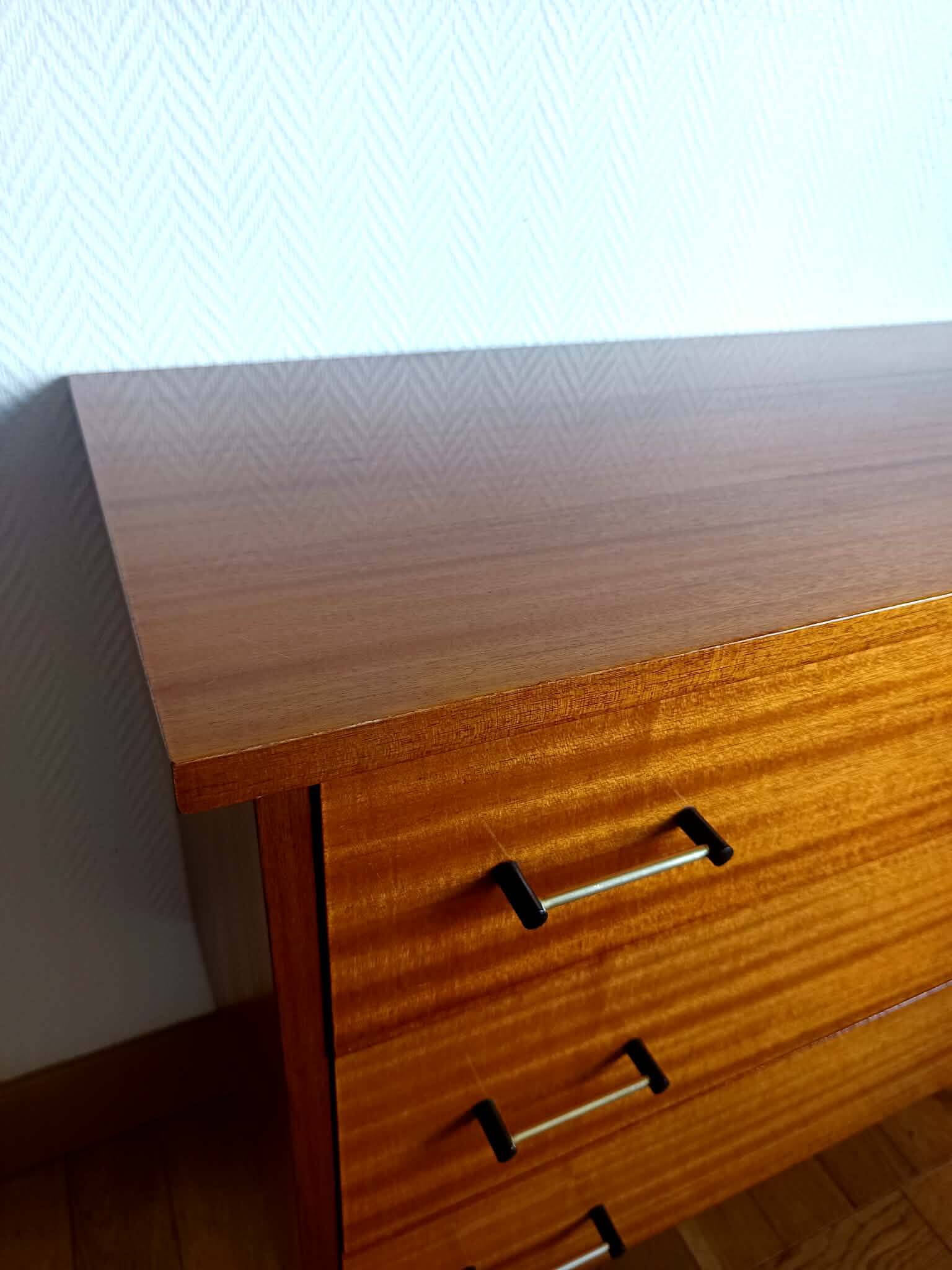 Commode pieds compas 1950 mid-century vintage