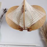 Vintage wood and wicker suspension design