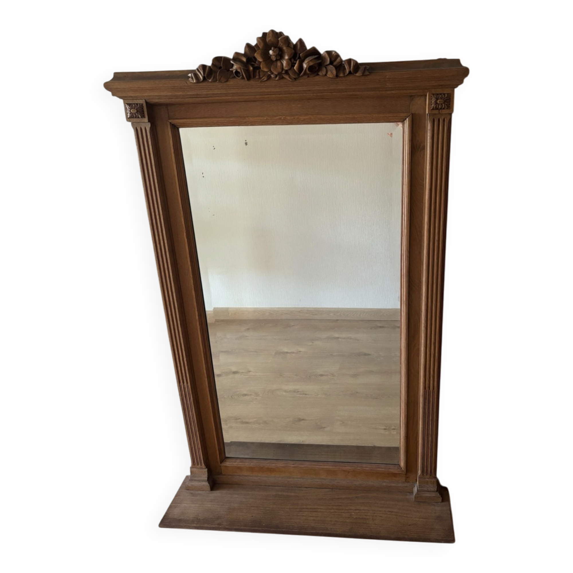 Miroir trumeau ancien en chêne