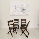 Art Deco Folding Chairs, 1930, Set of 4