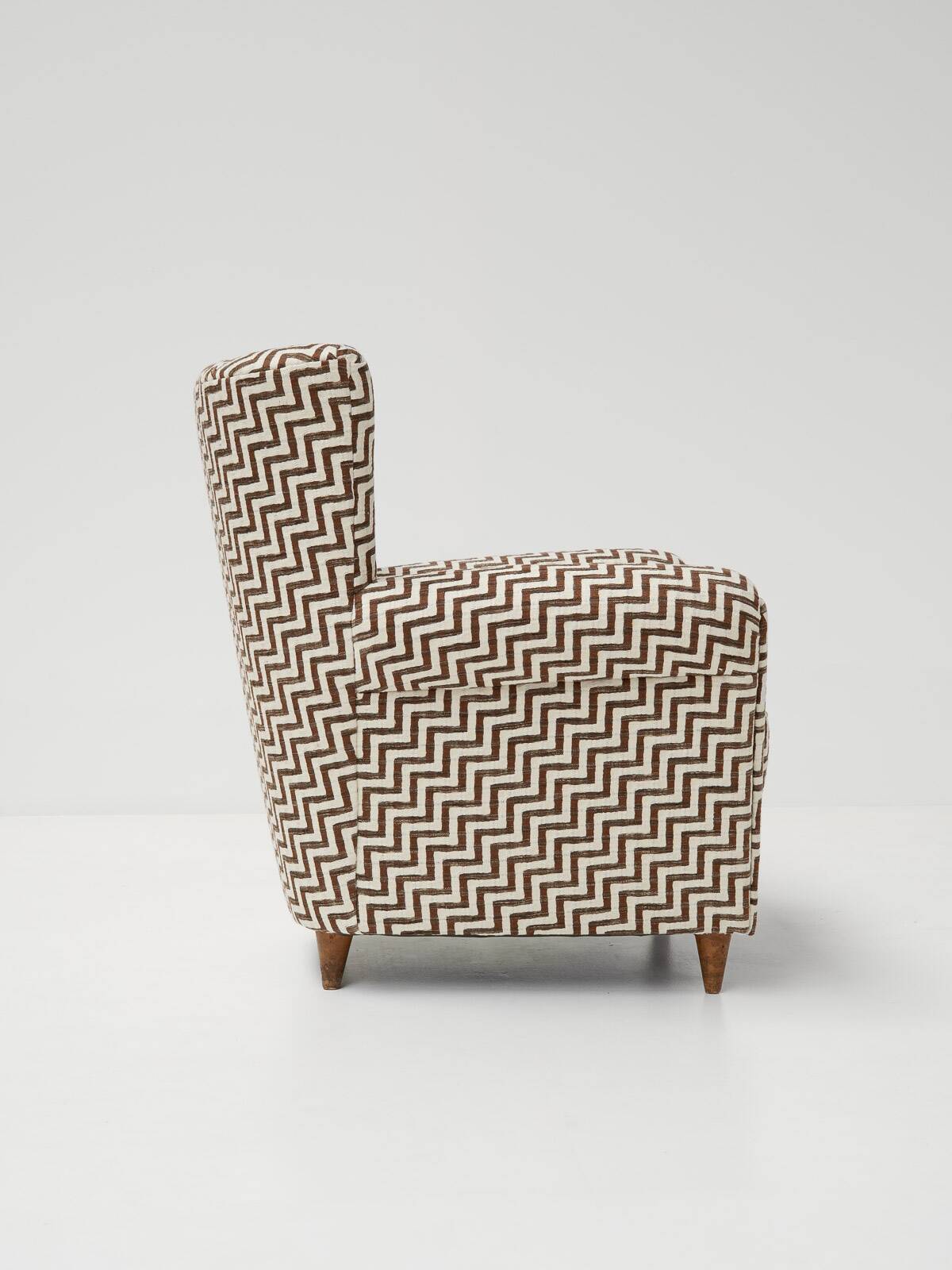 Pair of Italian Armchairs  in Zigzag Upholstery, 1960s