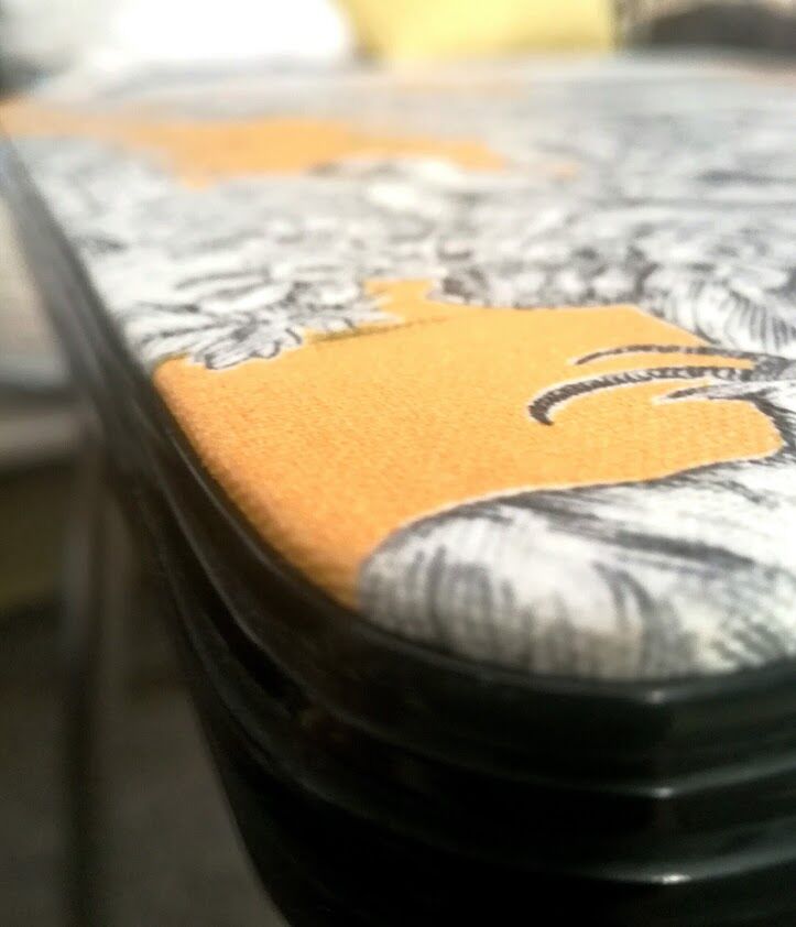 Chair style formica revalued Yellow Jouy mustard canvas