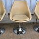 Set of 4 chairs tulip armchairs in beige skaï 1970