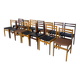 Set of 14 Vintage Scandinavian Dining Chairs / Yugoslav Wooden Bistro Chair