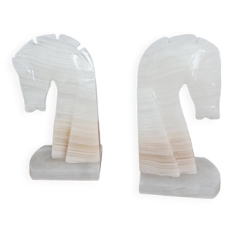 pair of onyx horse bookends