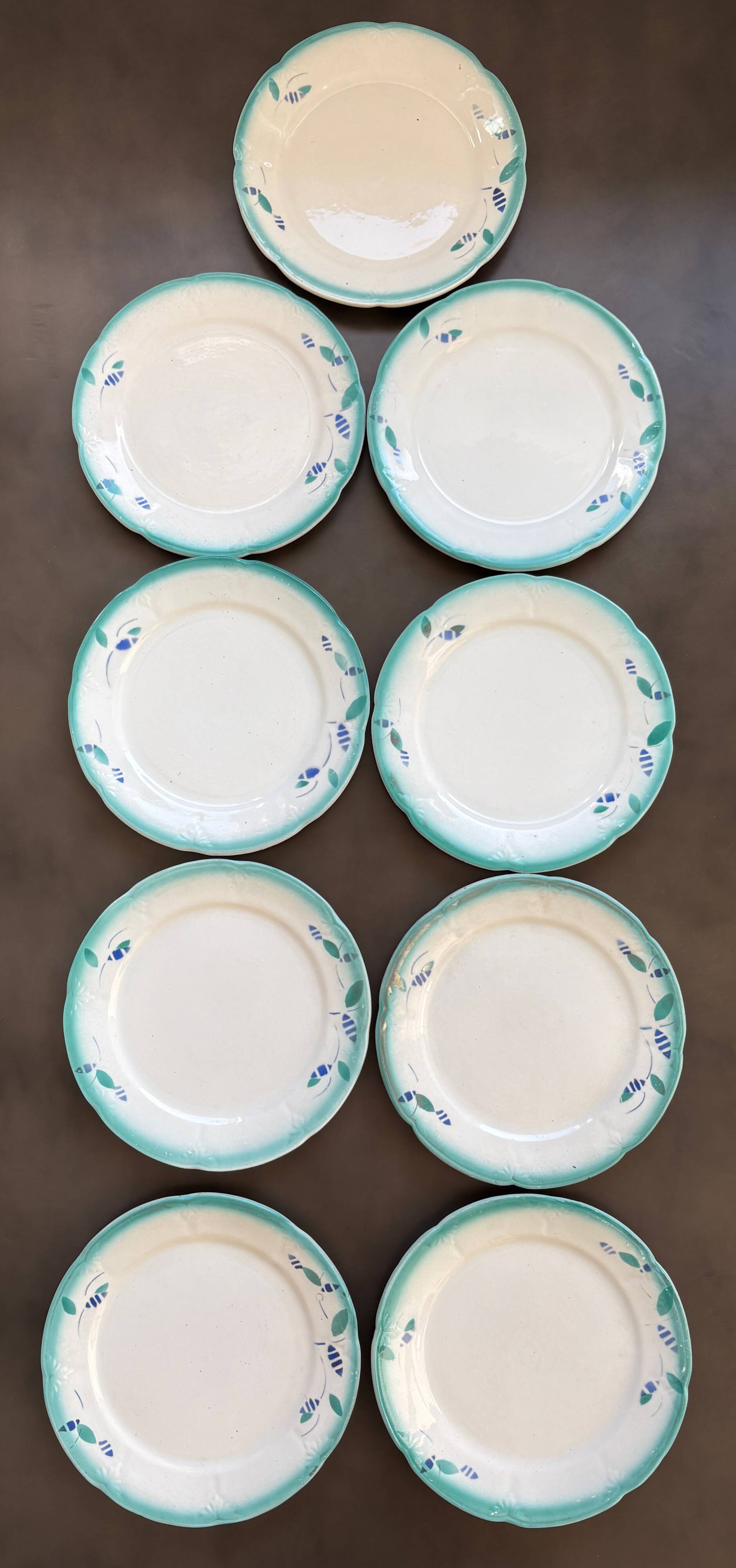 9 dessert plates Digoin & Sarreguemines