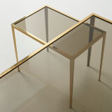 Set of Two Side Tables with a Brass Frame - 1960's