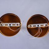 Pair of "cocoon" wall lights, resin and pine, Italy, 1970