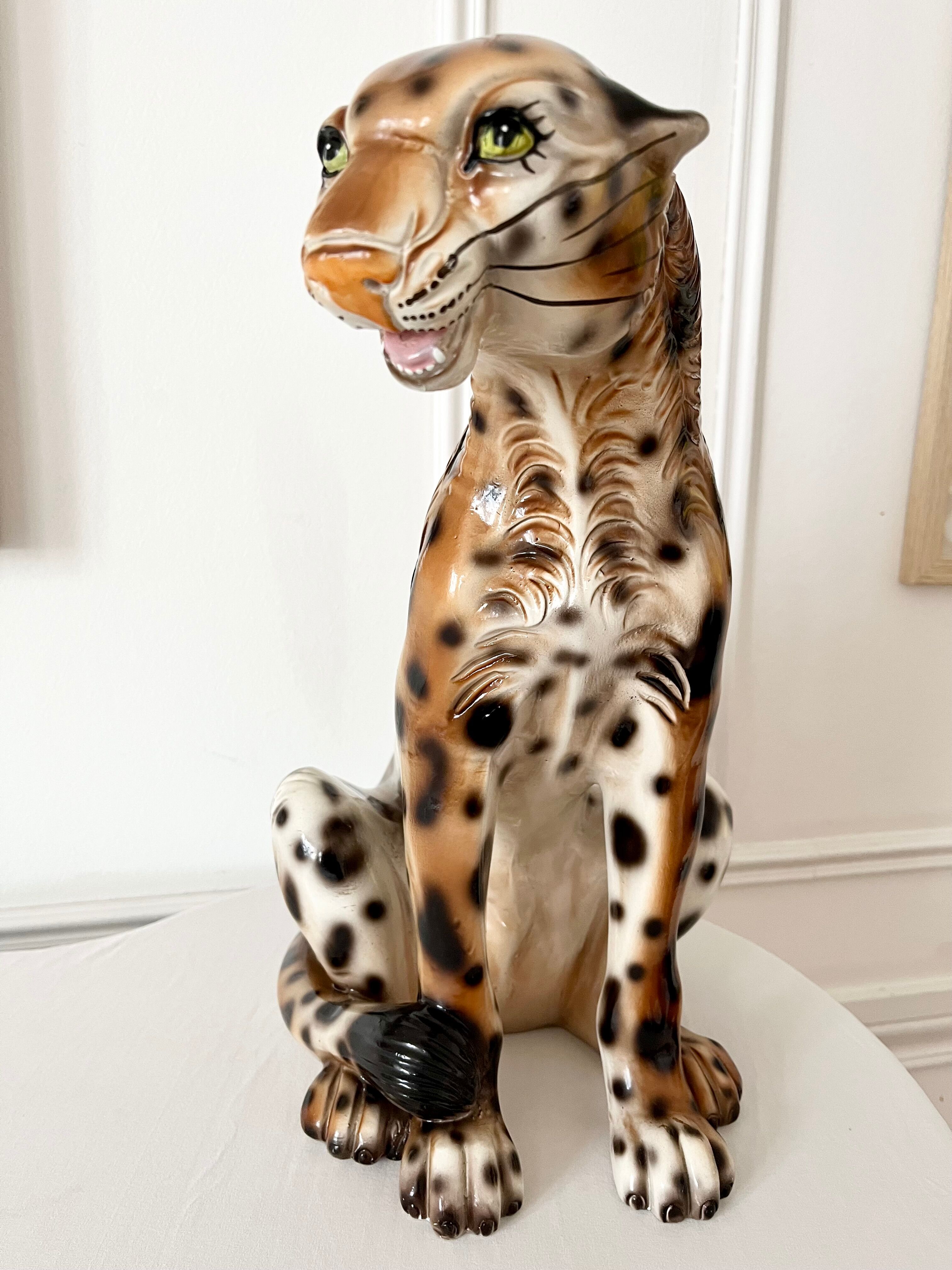 Vintage ceramic leopard