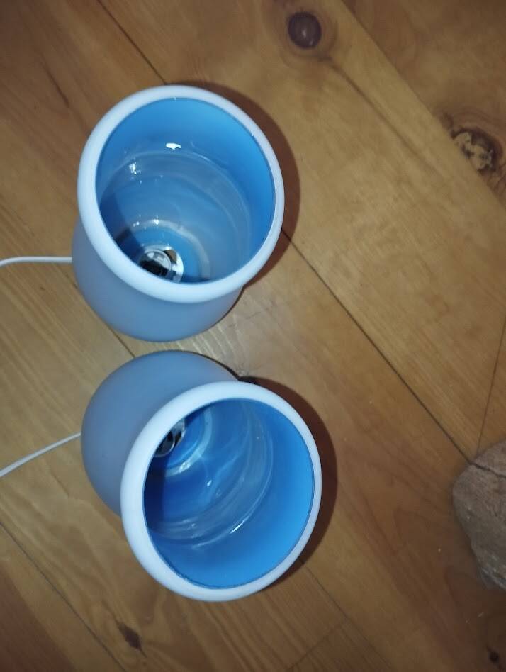Duo de lampes mylonit – ikea lampes de table vintage en verre soufflé –