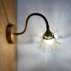 Wall lamp flexible cable tulip vintage amber glass