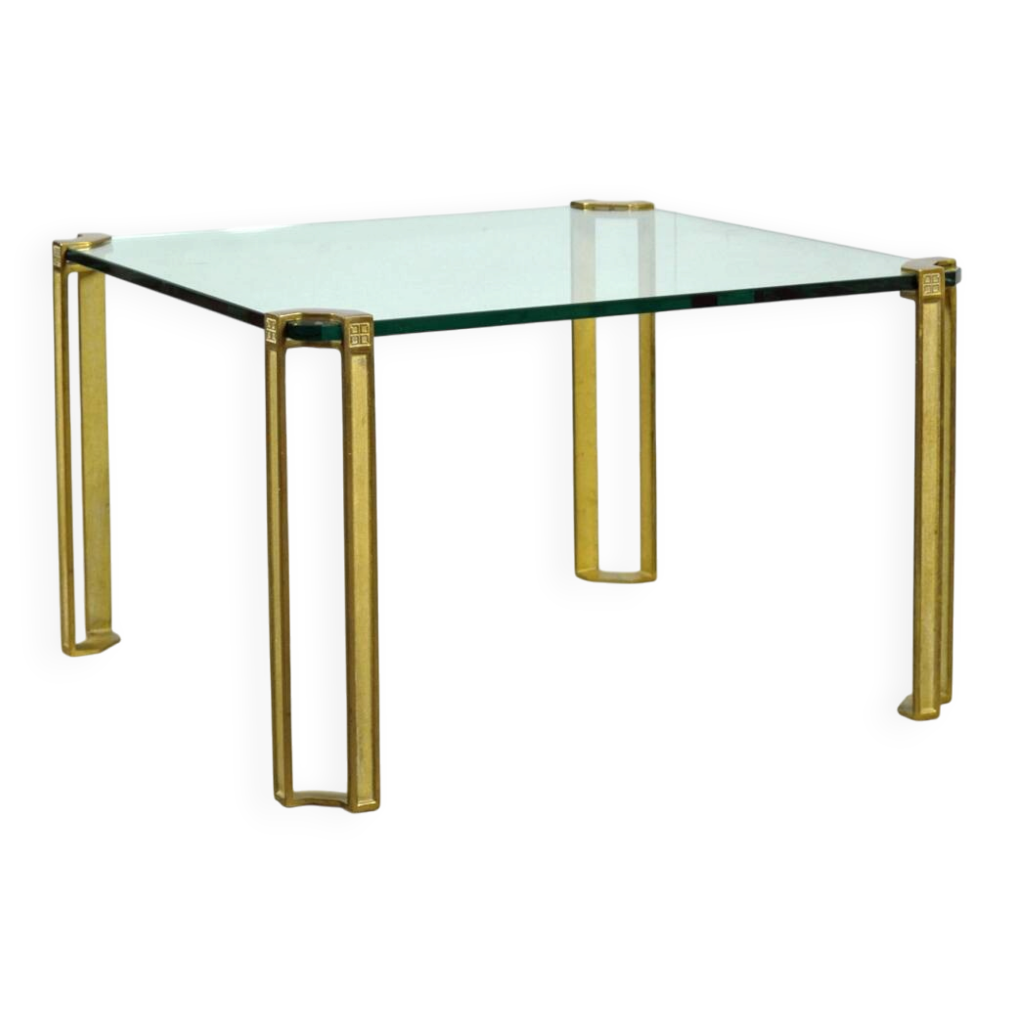 GLASS & BRASS coffee table by Peter Ghyczy, 1970s