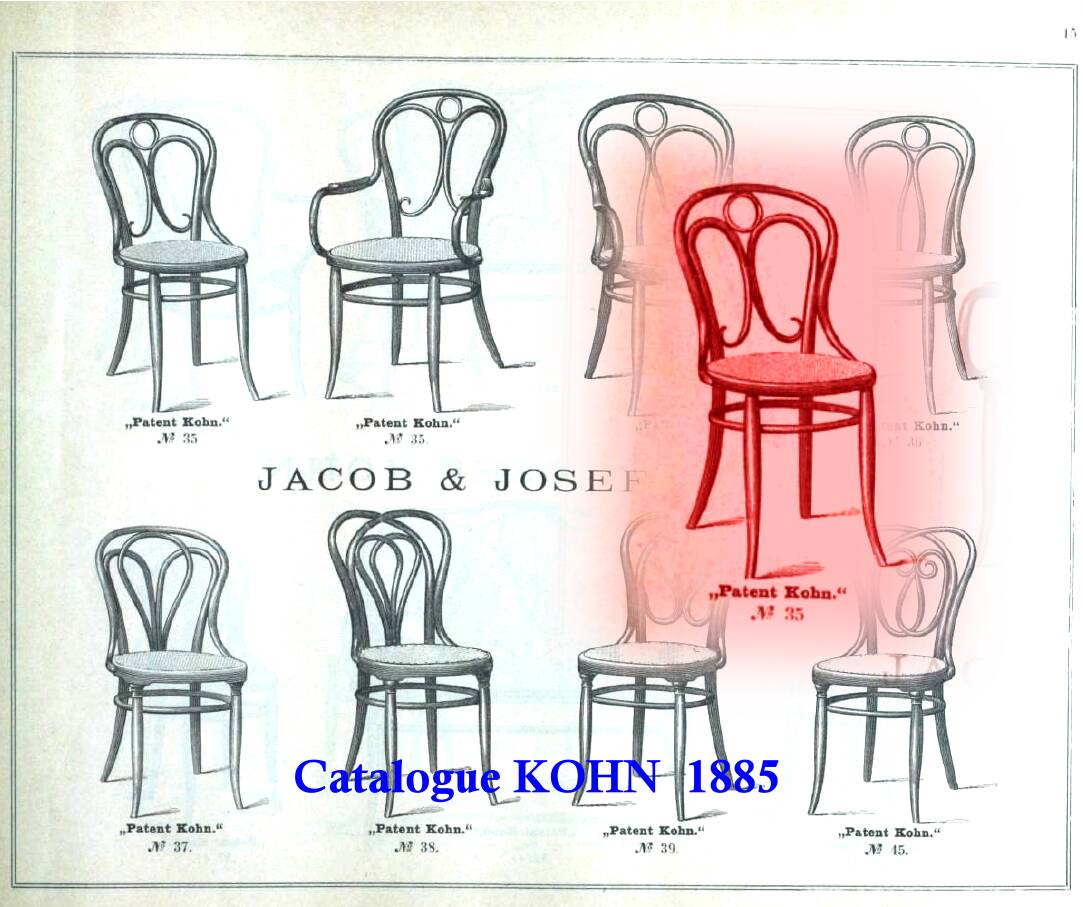2 KOHN N°35 Art Nouveau bistro chairs -1875- recently hand-caned