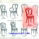 2 KOHN N°35 Art Nouveau bistro chairs -1875- recently hand-caned