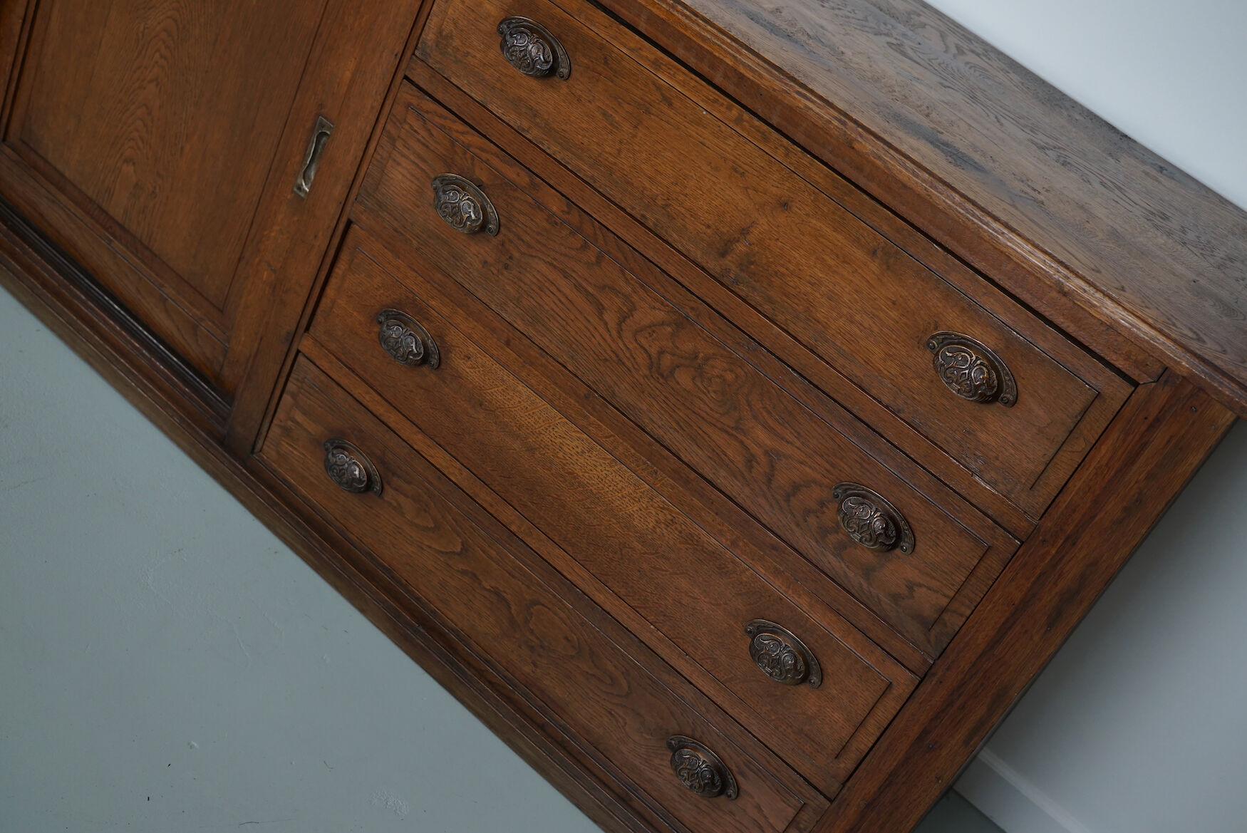 Antique french oak apothecary cabinet, circa 1900