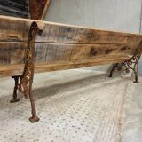 Antique garden bench French park bench oak with cast iron 218 cm