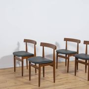 Mid-Century Teak Dining Table & Chairs by Hans Olsen for Frem Røjle, 1960s, Set of 5