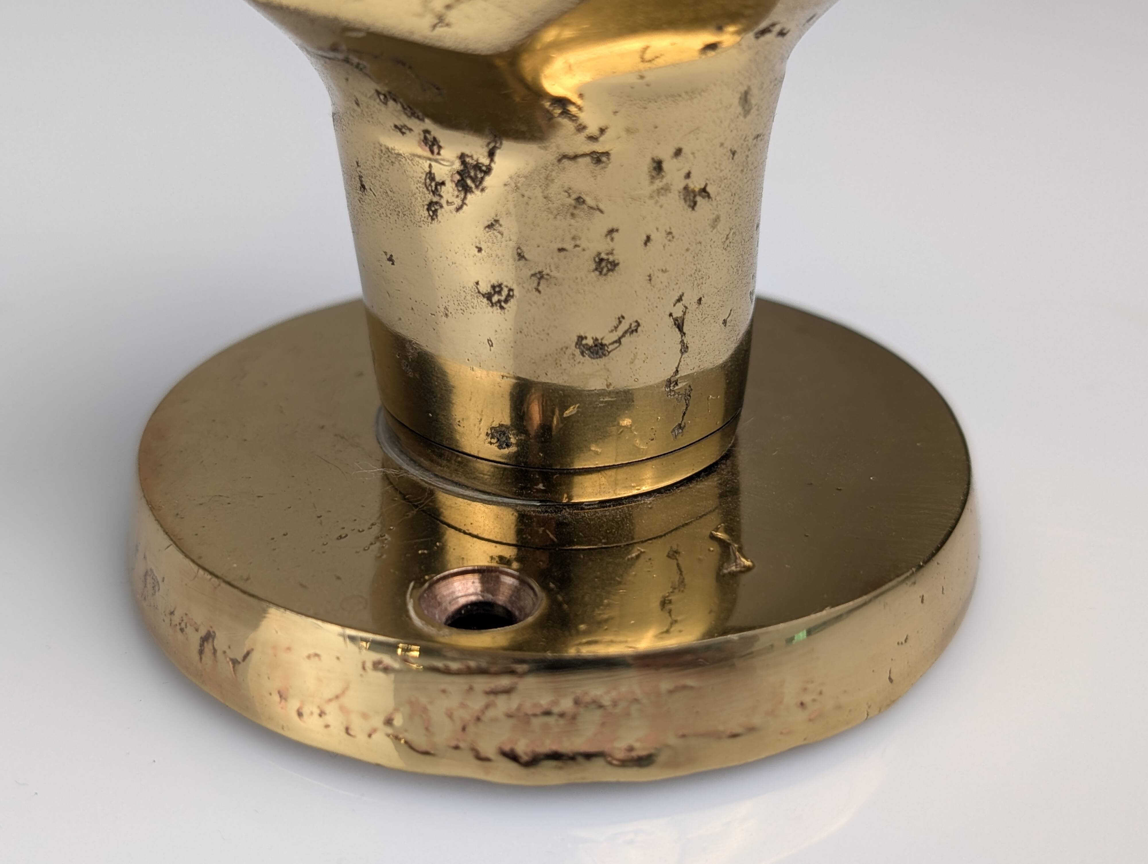 Pair of Sculptural Brutalist Rotating Bronze Door Knobs, 1970s