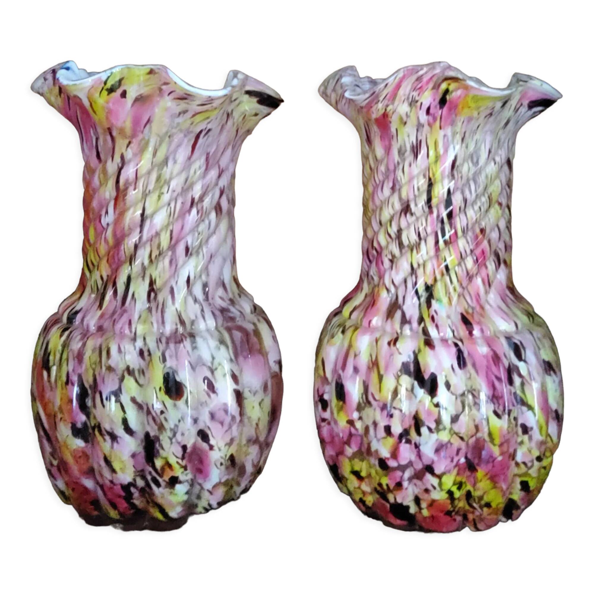 Colored glass vases
