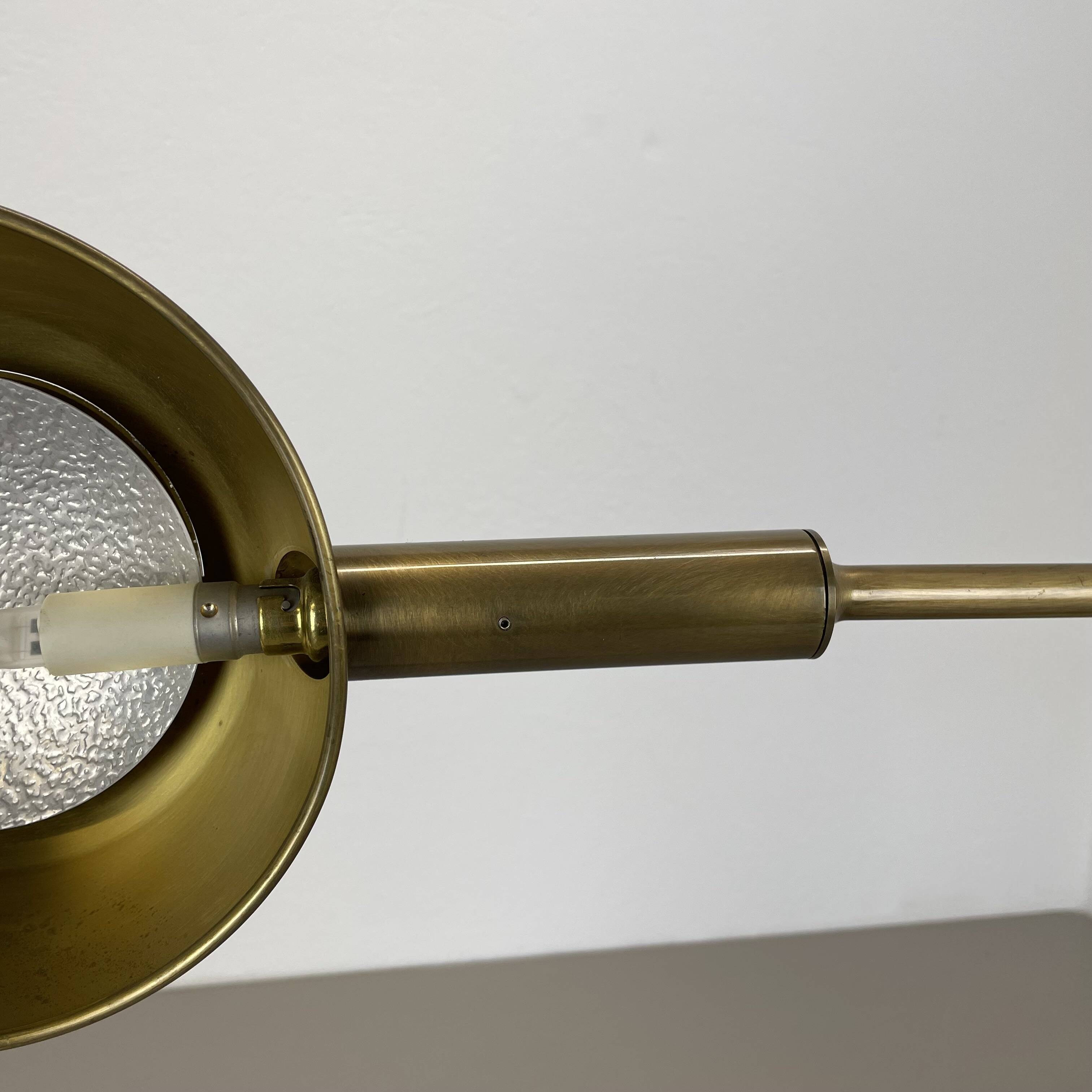 Large Modernist 60cm Table Lamp in Brass and Metal by Florian Schulz, Germany, 1970s
