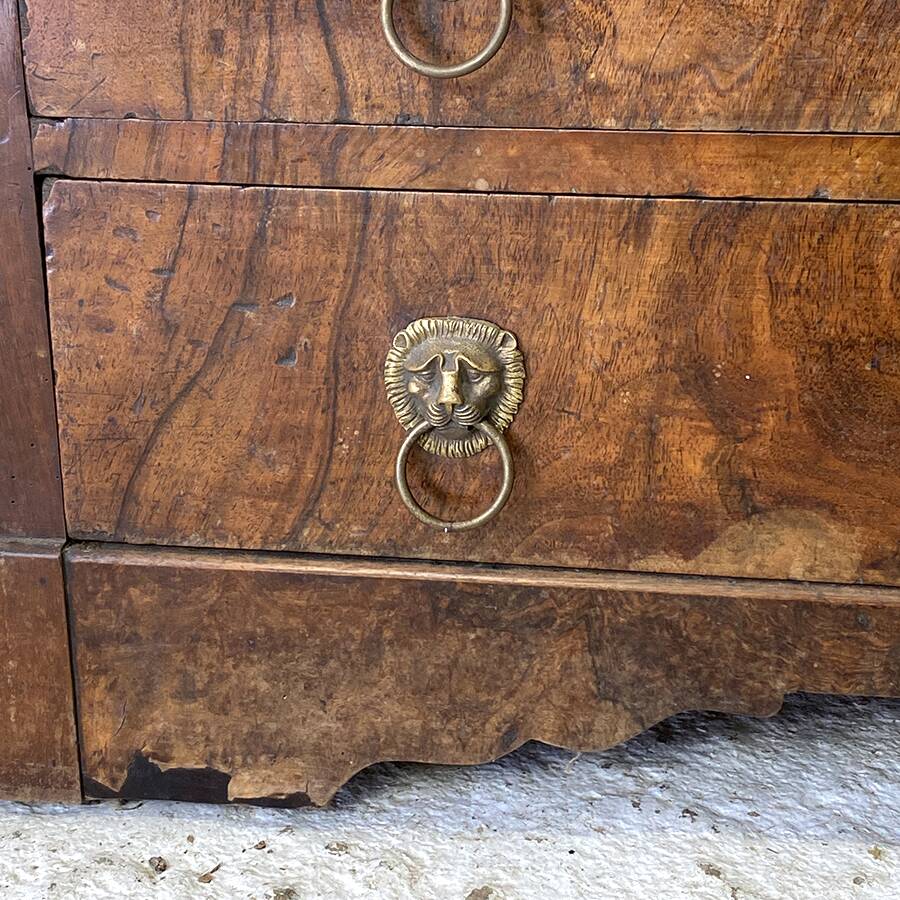 19th century chest of drawers with black marble top