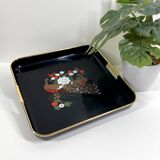 Vintage plastic tea tray  Peacock design