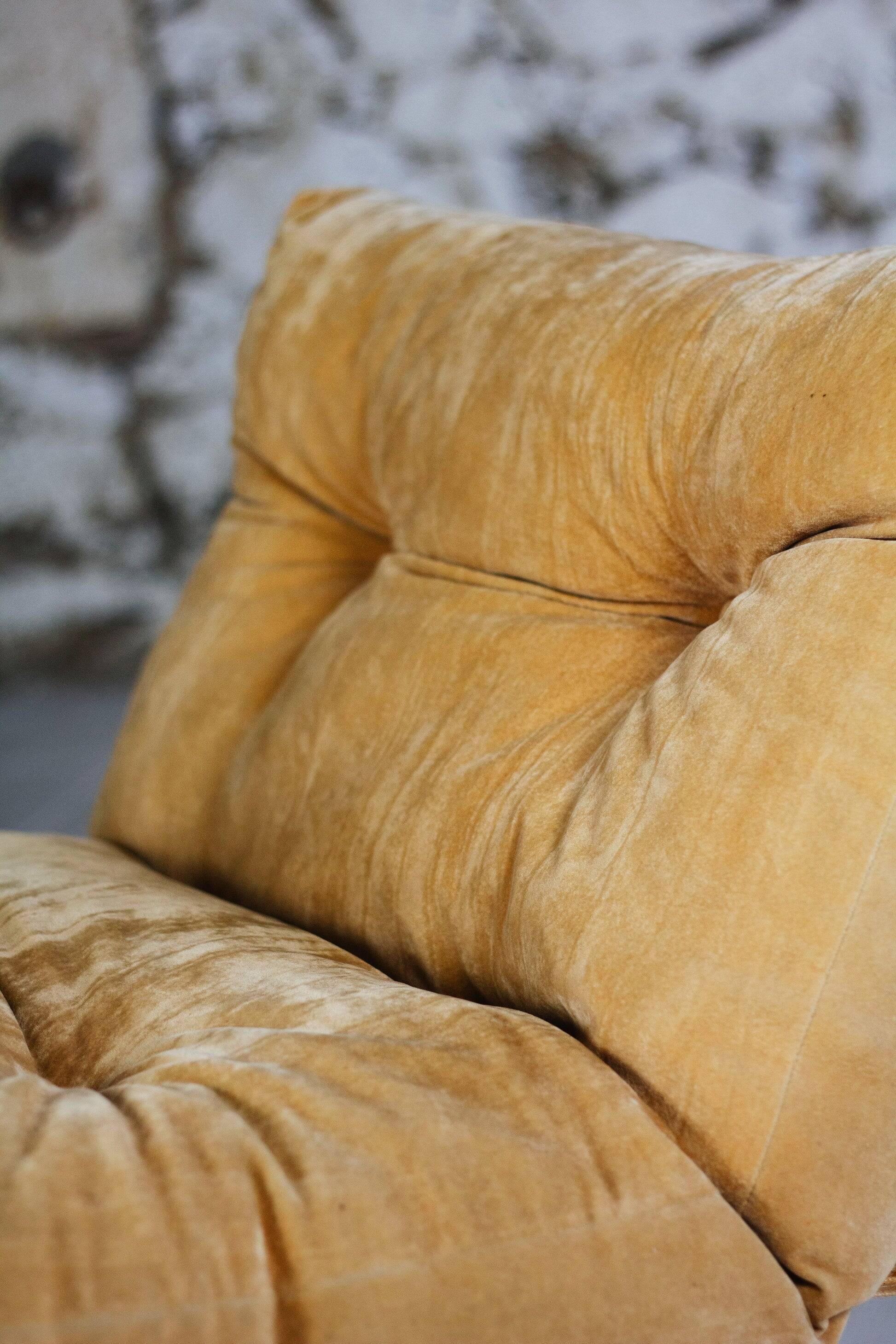 Vintage "Pixi" style armchair in velvet and chrome, 1970