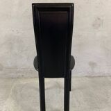 Set of 4 Italian Black Leather Dining Chairs