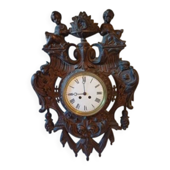 19th-century cast iron wall clock