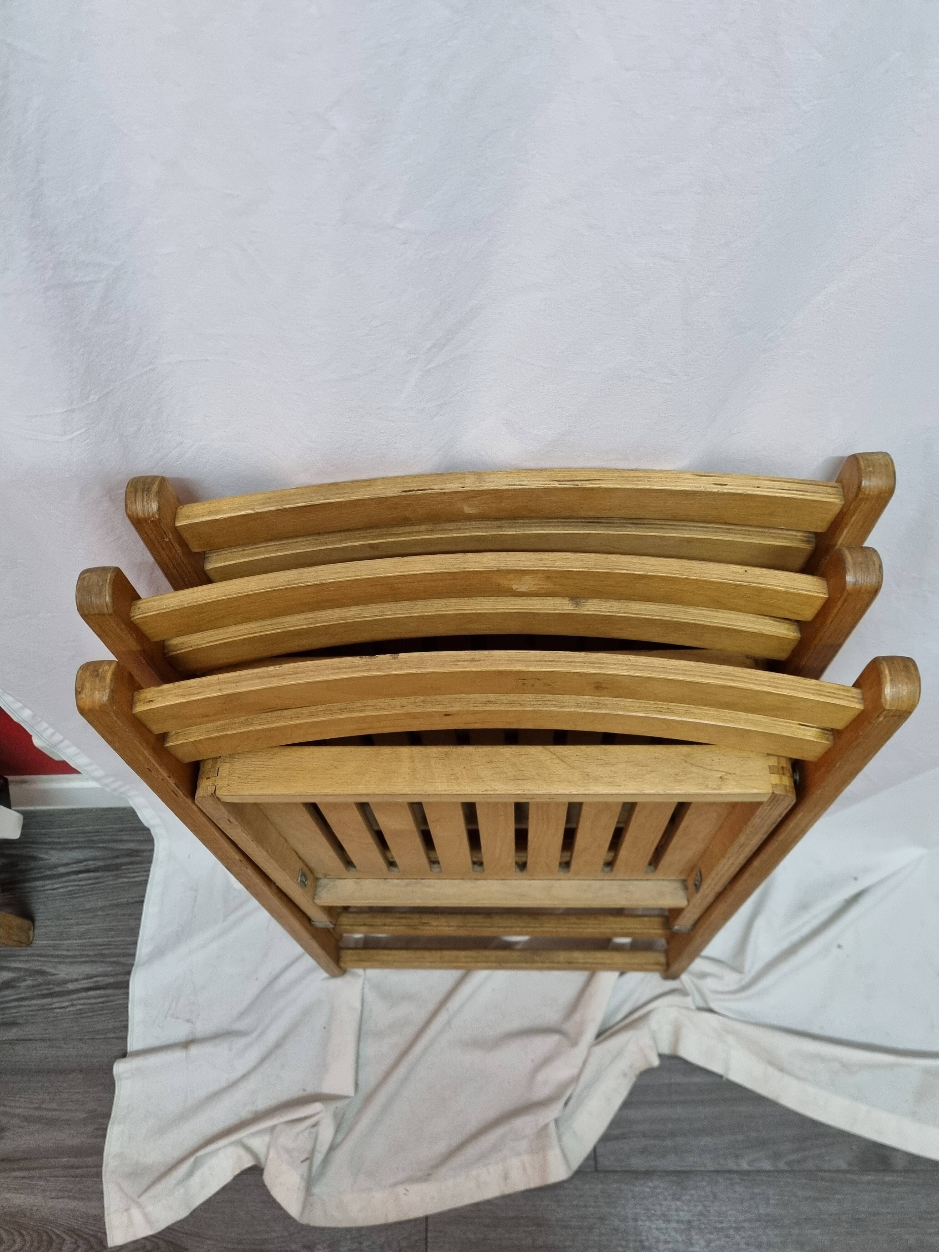 3 wooden folding chairs from 1960/70