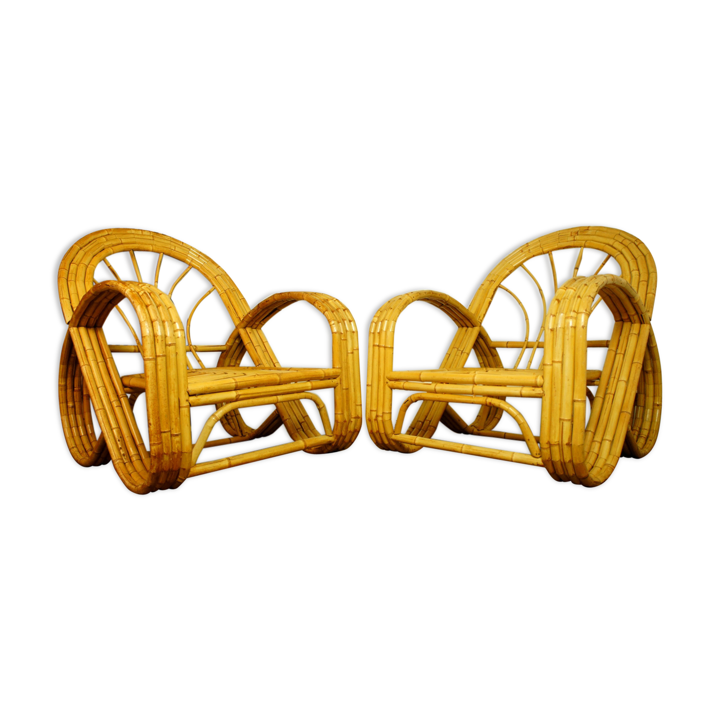 Pair of "Bretzel" Art Deco lounge chairs, circa 1960