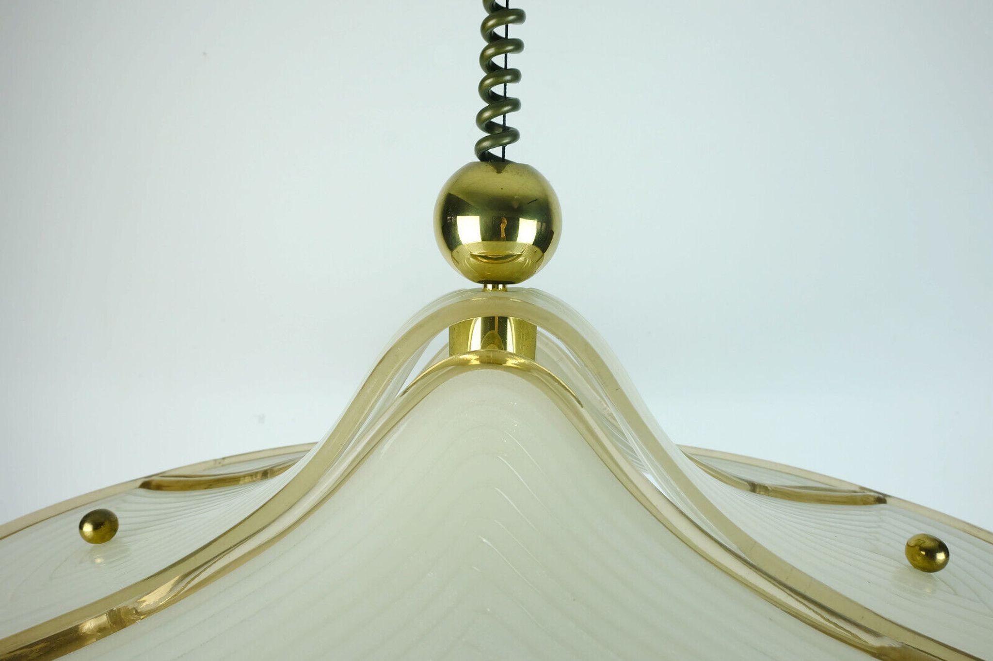 large cristallux hustadt adlustable PENDANT LAMP acrylic and brass