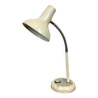 Beige industrial gooseneck table lamp, 1960s