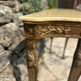 Grande console en bois doré et marbre