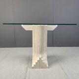 Vintage travertine console table in the manner of Carlo Scarpa , 1970s