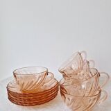 Set of 6 "Rosaline" coffee cups '70s - Arcoroc France vintage