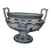 Jardinière en faïence Delft avec décor de moulins